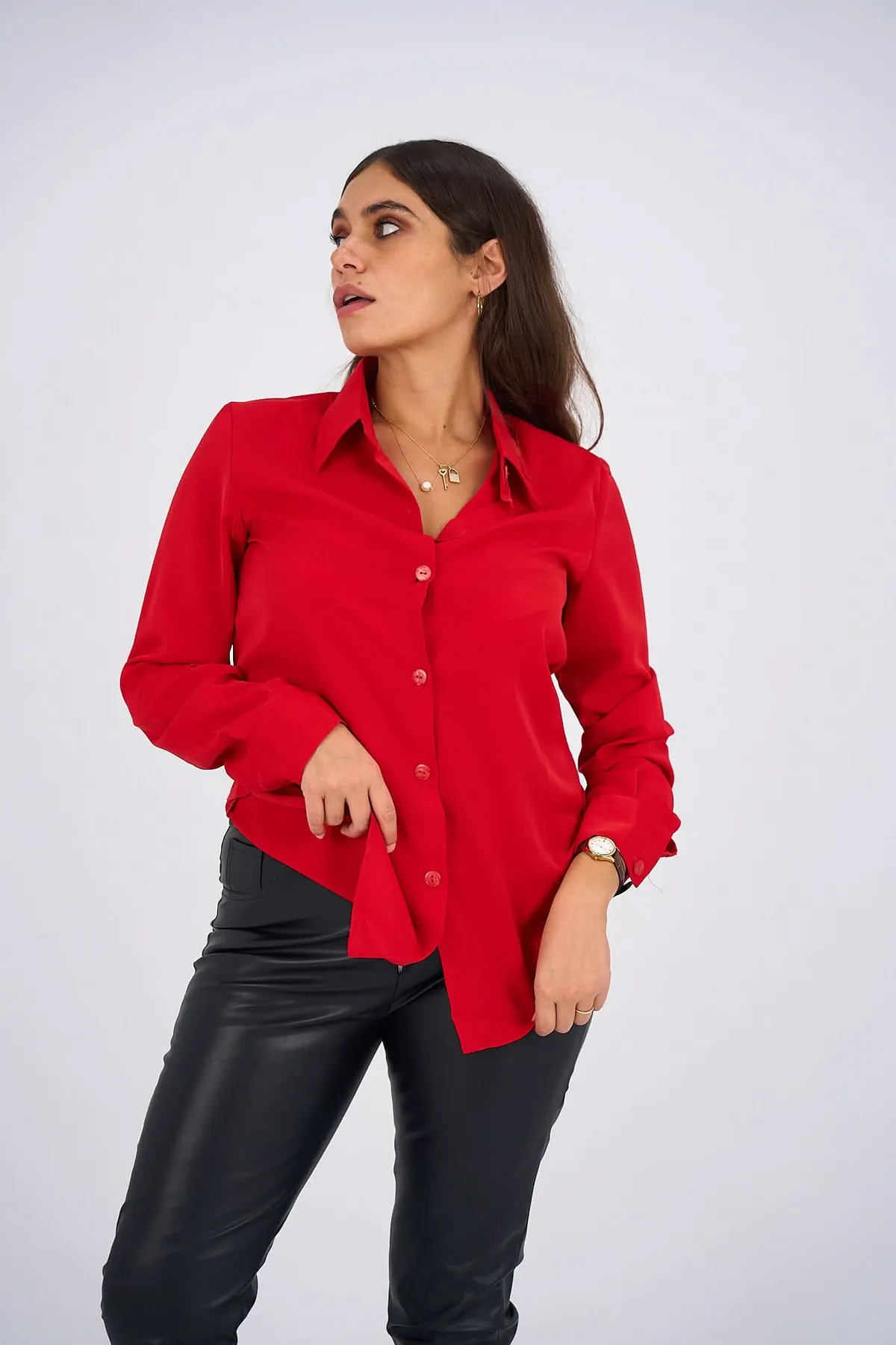 Bold Red Basic Shirt